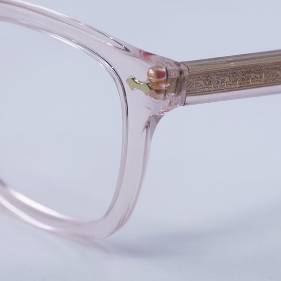 Gucci GG0184O 013 Eyeglasses Transparent Pink 50mm Square Frame - Picture 7 of 12